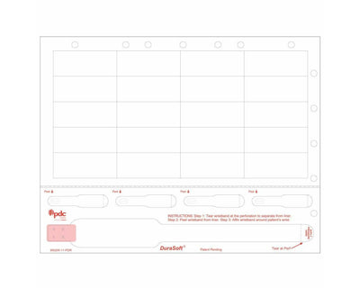 PDC Durasoft® Laser Wristband/Label, Tamper Evident, Paper, 2 1/2"x1", Adult, White, 20 Labels per Sheet, 4 Pks of 250 Sheets per Case | 9502W-11-PDR