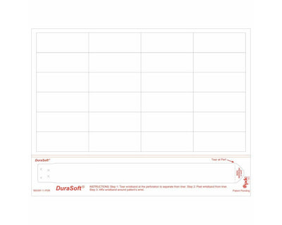PDC Durasoft® Laser Wristband/Label, Tamper Evident, Paper, 2-5/8" x 1", Adult, White, 24 Labels per Sheet, 4 Pks of 250 Sheets per Case |  9503W-11-PDR