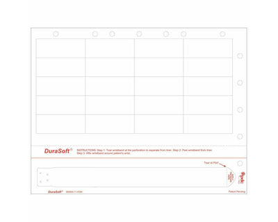 PDC Durasoft® Laser Wristband/Label with Holes, Tamper Evident, Paper, 2 1/2"x1", Adult, White, 20 Labels per Sheet, 4 Pks of 250 Sheets per Case | 9506W-11-PDR