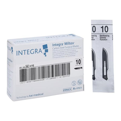 Integra York Pa, Inc -Blade Surgical Carbon Steel #10 Sterile Disposable 100/Box 4-110