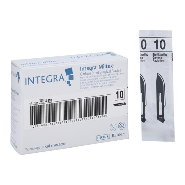 Integra York Pa, Inc -Blade Surgical Carbon Steel #10 Sterile Disposable 100/Box 4-110