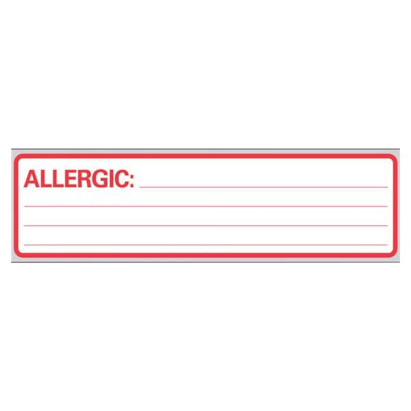 Precision Dynamics Corp. Label Allergy Red/white 200/RL 1RL/BX 1RL/Box - N-12A