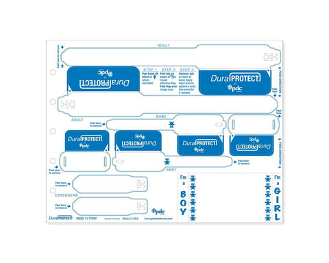 PDC DuraProtect® Laser Mother-Father-Baby Patient ID Wristband Set, White |  9633-11-PDM