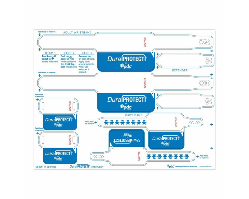 PDC DuraProtect® Laser Mother-Father-Baby Patient ID Wristband Set, Serialized, White | 9633F-11-SPDM
