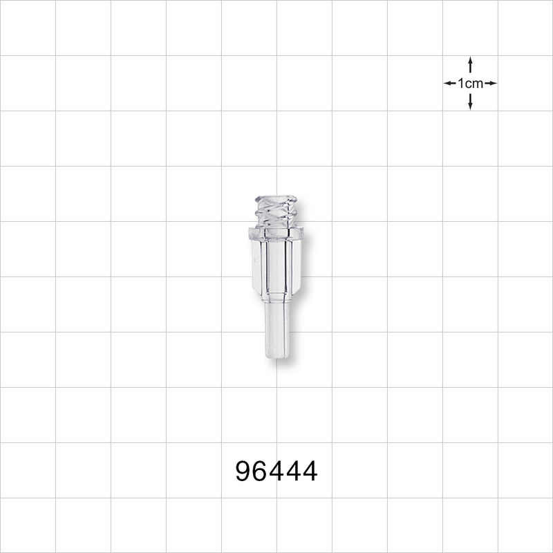Female Luer Lock, Tubing Port, Clear - 0.106 inch - 0.1 inch ID/0.173 inch - 0.169 inch OD (2.69 mm - 2.54 mm/4.39 mm - 4.29 mm) - 96444
