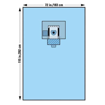 O & M Halyard -Ocuarts 72x115" Sterile Surgical Drape 2x1-1/2" Fenestrated 89356