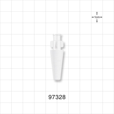 Female Luer Lock, Tubing Port, Natural - 0.203 inch - 0.484 inch OD (5.2 mm - 12.3 mm) - 97328