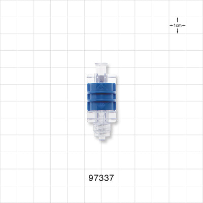 Flow Control Switch, Female Luer Lock Inlet, Male Luer Lock Outlet, Blue -  - 97337
