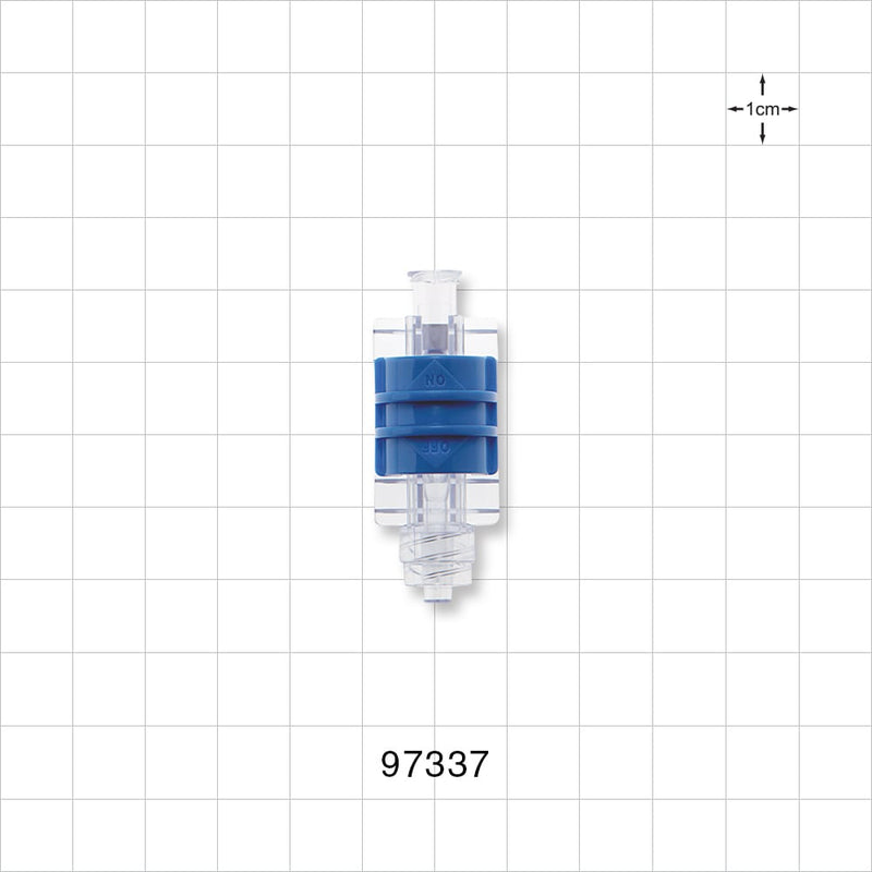 Flow Control Switch, Female Luer Lock Inlet, Male Luer Lock Outlet, Blue -  - 97337