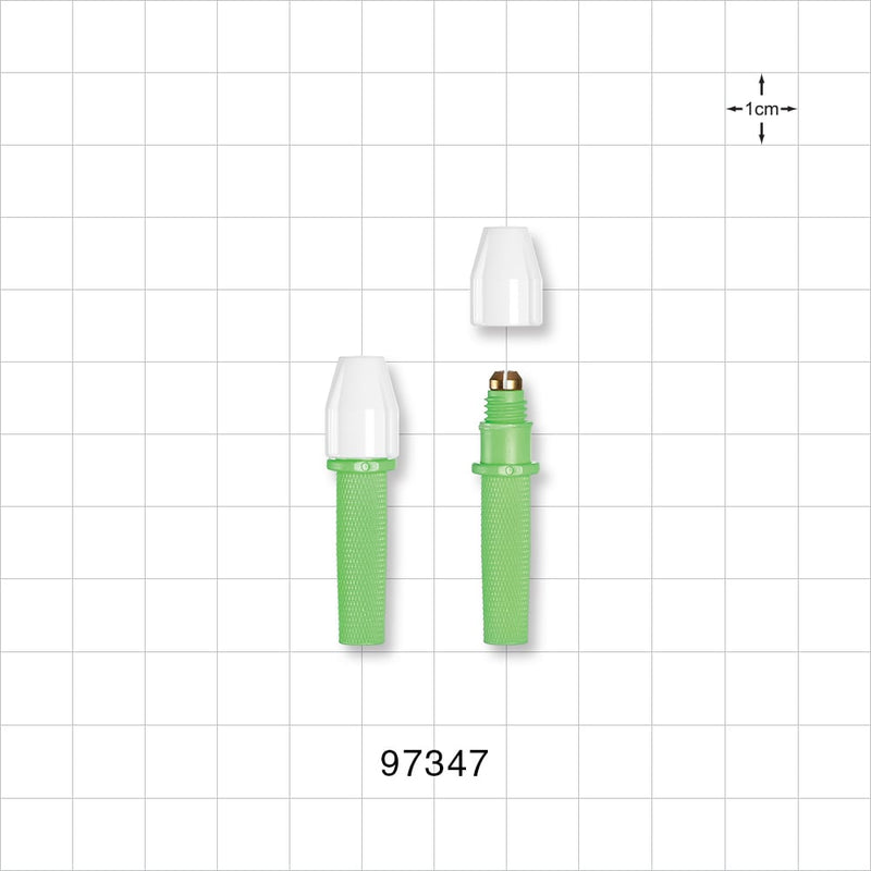 3-Part Torquer, Green - Fits 0.68 FR - 1.37 FR Guide Wires (0.009 inch - 0.018 inch, 0.22 mm - 0.45 mm) - 97347