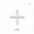 Cross Connector, Barbed - Fits 1/4 inch ID Tubing (0.25 inch, 6.35 mm) - 97358