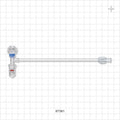 Extension Line, Hemostasis Valve with Rotating Male Luer Lock to Female Luer Lock - 0 FR - 7.3 FR (0 inch - 0.1 inch, 0 mm - 2.54 mm); 6 inch Length (152.4 mm) - 97381