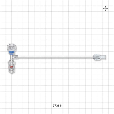 Extension Line, Hemostasis Valve with Rotating Male Luer Lock to Female Luer Lock - 0 FR - 7.3 FR (0 inch - 0.1 inch, 0 mm - 2.54 mm); 6 inch Length (152.4 mm) - 97381