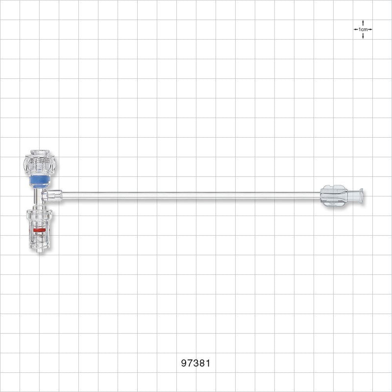 Extension Line, Hemostasis Valve with Rotating Male Luer Lock to Female Luer Lock - 0 FR - 7.3 FR (0 inch - 0.1 inch, 0 mm - 2.54 mm); 6 inch Length (152.4 mm) - 97381