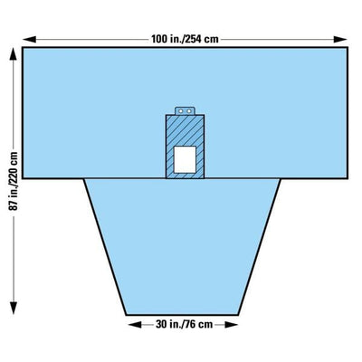 O & M Halyard -87x30x100" Sterile Surgical Drape Fenestrated 89203