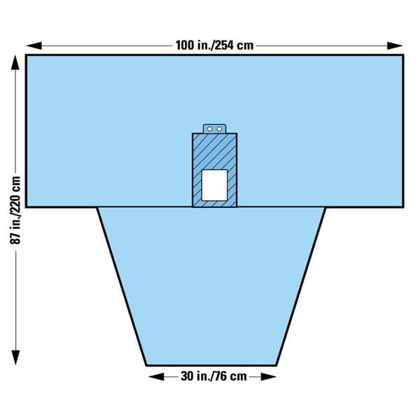 O & M Halyard -87x30x100" Sterile Surgical Drape Fenestrated 89203