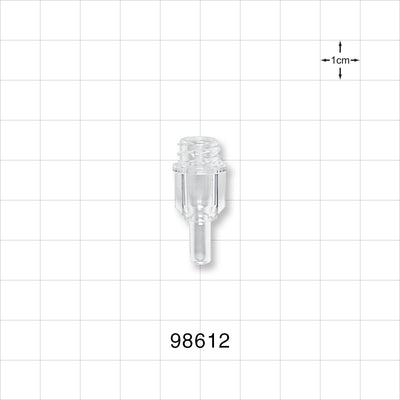 Large-Bore Female Connector, Clear - 0.204 inch OD (5.2 mm); 0.146 inch Thru Hole (3.7 mm) - 98612