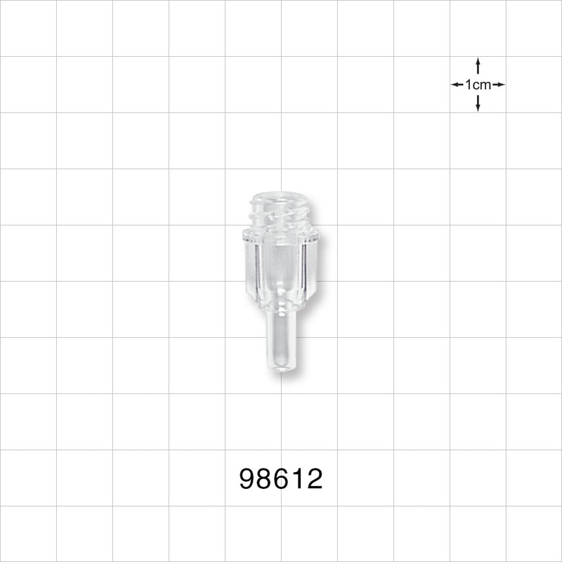 Large-Bore Female Connector, Clear - 0.204 inch OD (5.2 mm); 0.146 inch Thru Hole (3.7 mm) - 98612