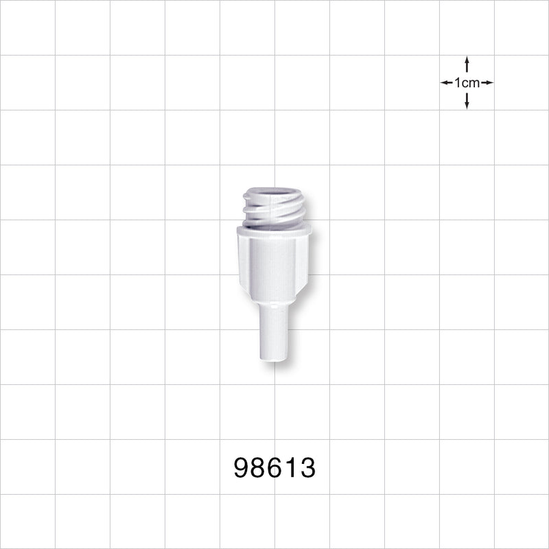 Large-Bore Female Connector, White - 0.204 inch OD (5.2 mm); 0.146 inch Thru Hole (3.7 mm) - 98613