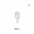 Large Bore Female Connector, Clear - 0.204 inch OD (5.2 mm); 0.146 inch Thru Hole (3.7 mm) - 98614