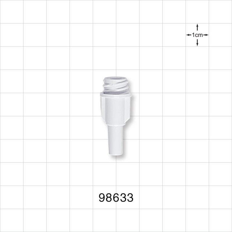 Large Bore Female Connector, High Quality , White - 0.236 inch OD (6 mm); 0.181 inch Thru Hole (4.6 mm) - 98633