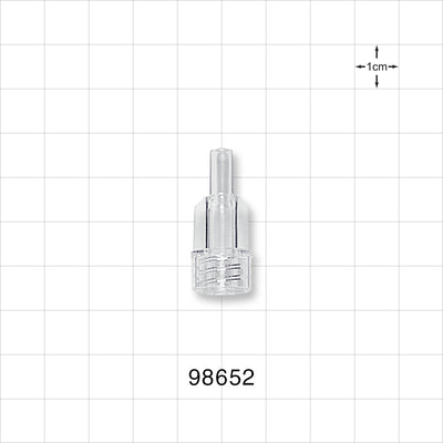 Large Bore Male Connector, Clear - 0.208 inch OD (5.3 mm) OD; 0.146 inch Thru Hole (3.7 mm) - 98652