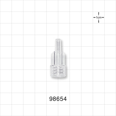 Large Bore Male Connector, Clear - 0.208 inch OD (5.3 mm) OD; 0.146 inch Thru Hole (3.7 mm) - 98654