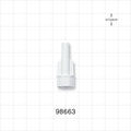 Large-Bore Male Connector, White - 0.236 inch OD (6 mm); 0.181 inch Thru Hole (4.6 mm) - 98663