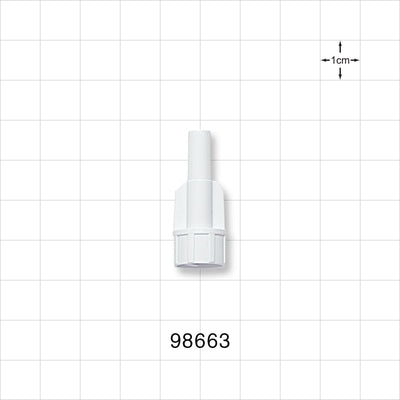 Large-Bore Male Connector, White - 0.236 inch OD (6 mm); 0.181 inch Thru Hole (4.6 mm) - 98663