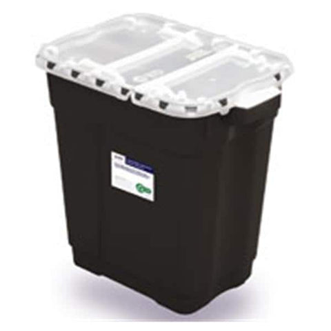 Becton-Dickinson -RCRA Hazardous Waste Container 17gal Black 23.5x20x14.75" Hinge Lid Plastic Non-Sterile 70% Recycled Material Non-DOT 5/Case 305071