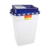Becton-Dickinson -Recykleen Sharps Container 19gal Blue/White 14-3/4x20x26-1/4" Sliding Gasket Lid Plastic Non-Sterile 5/Case 305328