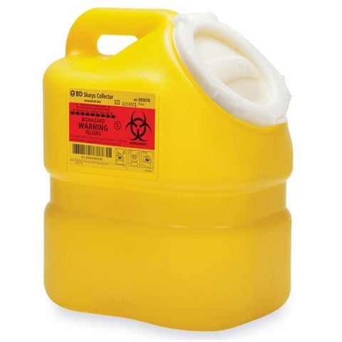 Becton-Dickinson -Sharps Container 3gal Clear/Yellow 7-1/2x10-1/2x12" Hinge Lid Plastic 1-Piece Non-Sterile One Piece Each, 12 EA/CA 305076