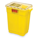 Becton-Dickinson -Sharps Container 9gal Clear/Yellow 11-3/4x17-3/4x18-1/2" Gasket Hinged Lid Plastic Non-Sterile 8/Case 305604