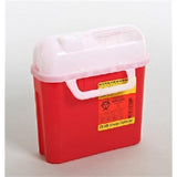 Becton-Dickinson -Sharps Container 5.4qt Red 4-1/2x11-6/10x11-7/10" Counterbalanced Side Entry Plastic Non-Sterile Each, 20 EA/CA 305443