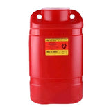 Becton-Dickinson -Sharps Container 5gal Red/Clear 7-1/2x10-1/2x18" Hinge Lid/Petals Plastic 1-Piece/X-Large Double-Wall Handles Non-Sterile Reusable Each, 8 EA/CA 305477