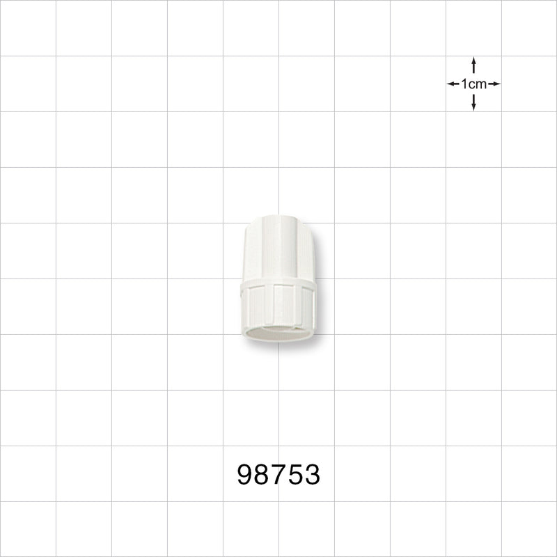 Large-Bore Male Cap, Non-Vented, White -  - 98753
