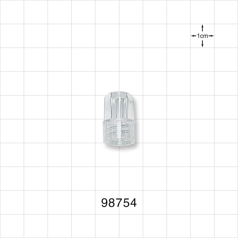 Large-Bore Male Cap, Non-Vented, Clear -  - 98754