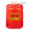Becton-Dickinson -Sharps Container 8.2qt Red/Clear 5-3/10x9-4/10x13-4/10" Hinge Lid/Petals Plastic 1-Piece/Large Double-Wall Handles Non-Sterile Reusable Each, 12 EA/CA 305490
