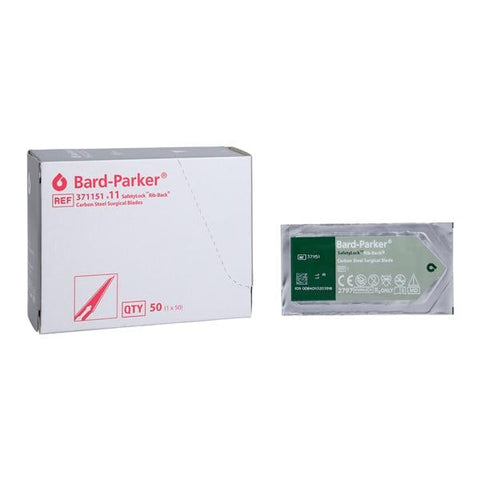 Bard Parker Bard-Parker Safety Lock Carbon Steel Sterile Surgical Blade #11 Disposable 50/Bx, 3 BX/CA - 371151