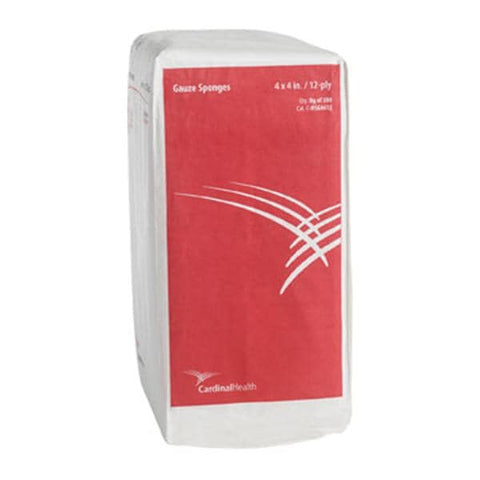 Cardinal Health 100% Cotton Gauze Sponge 4x4" 12 Ply Non-Sterile Square Premium Woven LF, 10 BG/CA - C-NSG4412