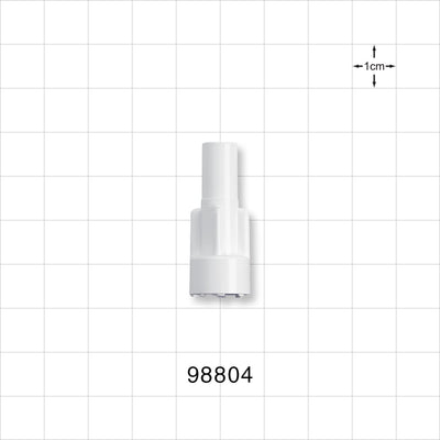 Large-Bore Male Connector, White - 0.315 inch OD (8 mm); 0.197 inch Thru Hole (5 mm) - 98804