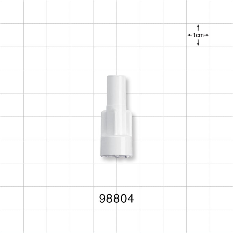 Large-Bore Male Connector, White - 0.315 inch OD (8 mm); 0.197 inch Thru Hole (5 mm) - 98804