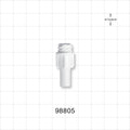 Large-Bore Female Connector, White - 0.315 inch OD (8 mm); 0.236 inch Thru Hole (6 mm) - 98805