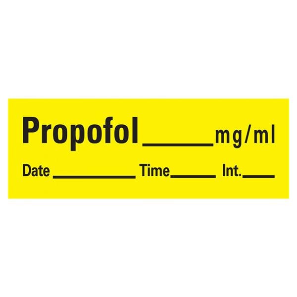 Precision Dynamics Corp. Label Yellow f/Propof Syringe 1.5"x1/2" 1/Rl 1/Rl - AN-27