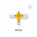 4-Way Stopcock, 2 Female Luer Locks, Male Luer with Spin Lock - 0.105 inch Thru Hole (2.67 mm); 45 psi - 99720