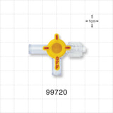 4-Way Stopcock, 2 Female Luer Locks, Male Luer with Spin Lock - 0.105 inch Thru Hole (2.67 mm); 45 psi - 99720