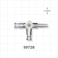 3-Way Stopcock, 2 Female Luer Locks, Male Luer Slip - 200 psi - 99728