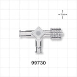 3-Way Stopcock, 2 Female Luer Locks, Swivel Male Luer Lock - 200 psi - 99730