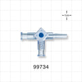 3-Way Stopcock, 2 Female Luer Locks, Male Luer Slip - 500 psi - 99734