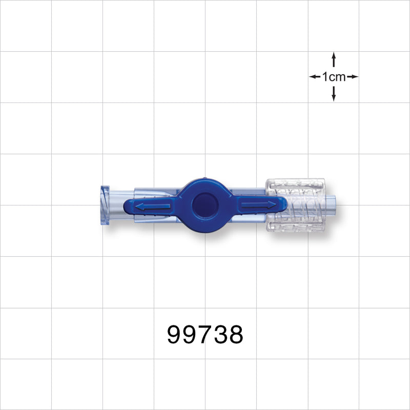 1-Way Stopcock, Female Luer Lock, Swivel Male Luer Lock - 1050 psi - 99738